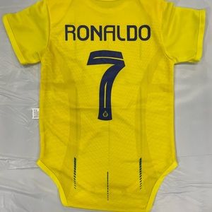 Ronsldo away baby jump suit jersey size 12 month yellow.